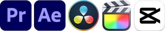 Compatible with DaVinci Resolve, Premiere Pro, Final Cut Pro, and more