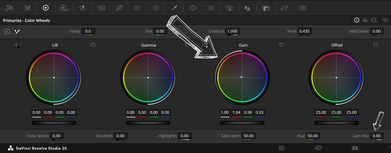 Setting node Gamma to Linear in DaVinci Resolve for white balance